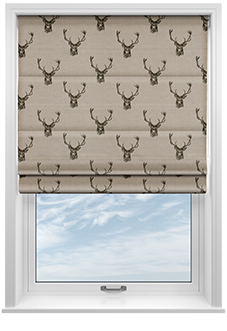 Stags, Charcoal - Roman Blind